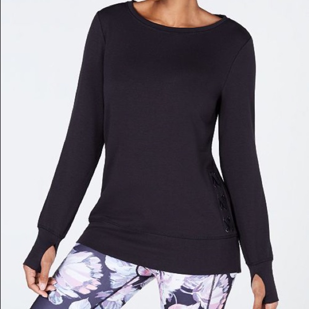 NWT Ideology Lace Up Side Top